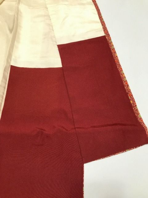 中古】Sサイズ 正絹 小紋 赤茶地に小花模様 袷着物シーズン冬 - メルカリ