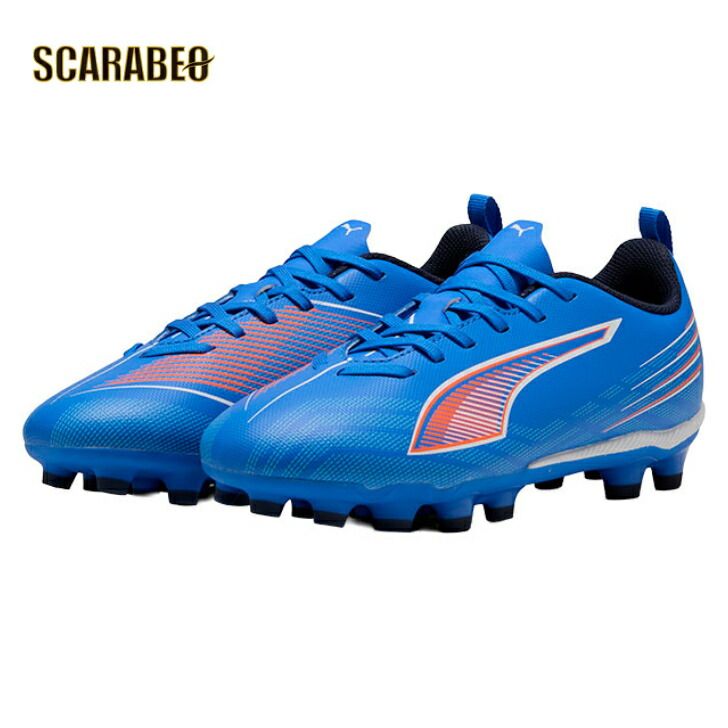 PUMA プーマ ウルトラ 6 プレイ HG/AG+MID Jr [UNTAMED PACK] ジュニア サッカースパイク 土・人工芝用 25AW（ウルトラブルー×ホワイト×レッド 108536-01 22.5