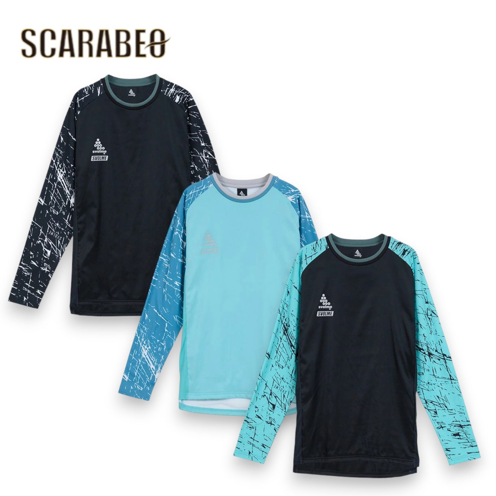 SVOLME スボルメ 起毛 あったか のびのび 防風 TRトップ メンズ サッカー フットサル 長袖 プラクティスシャツ 2025年秋冬モデル 1253-47100 011：ブラックミックス L