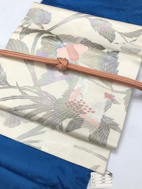 ★ねこのこ★【中古・美品】名古屋帯 正絹 牡丹 000000049825_hYYLAkB.jpg