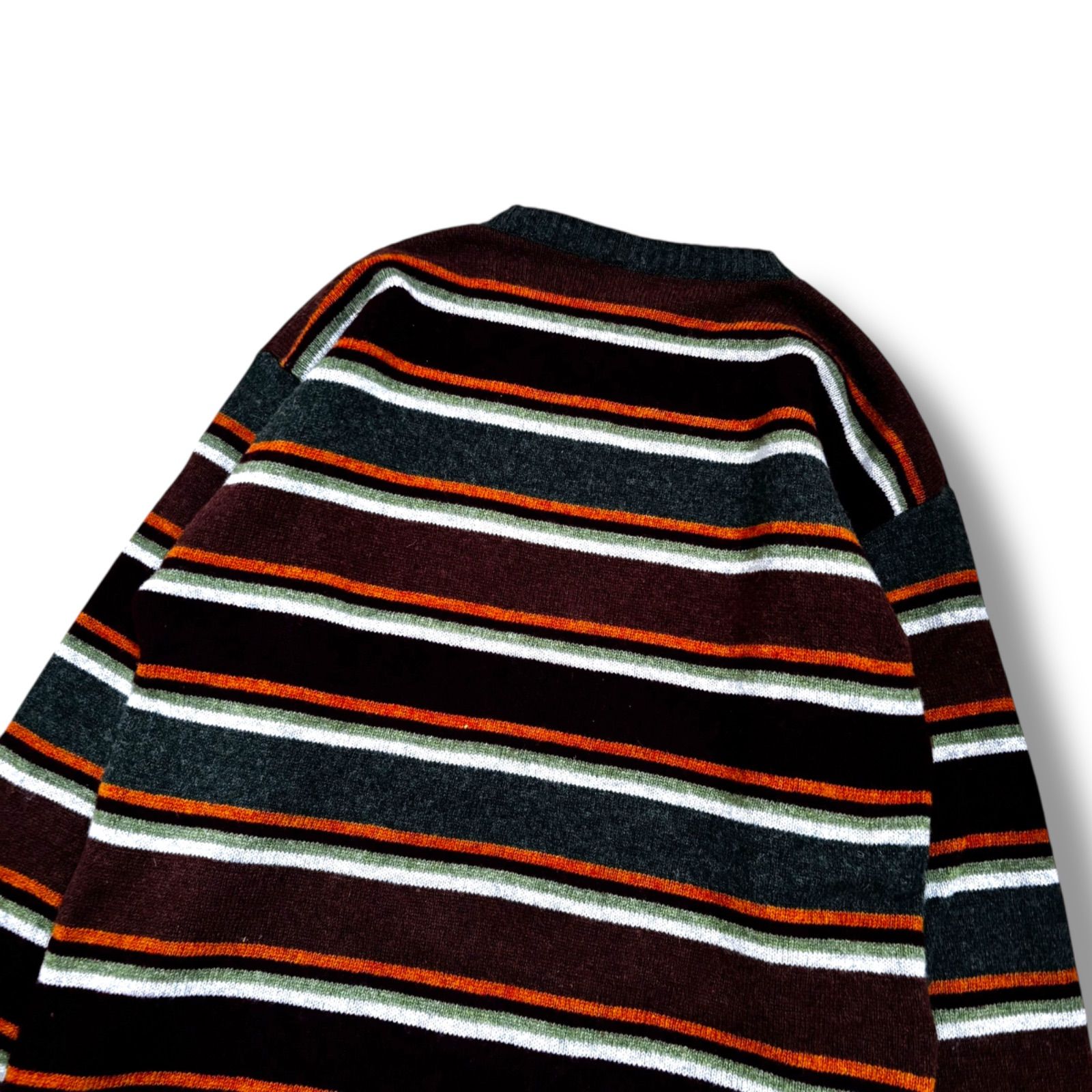 STUSSY】90s 紺タグ マルチボーダーウールニット L - メルカリ