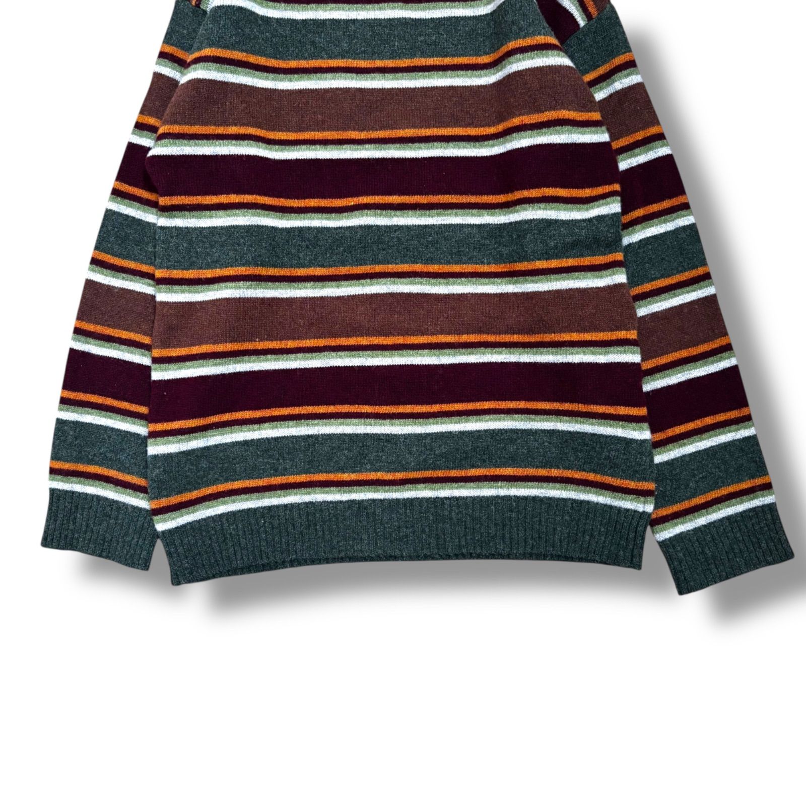 STUSSY】90s 紺タグ マルチボーダーウールニット L - メルカリ