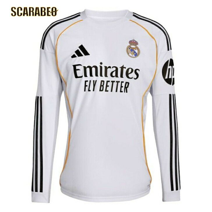 リアル・マドリード 長袖シャツ XXL アディダス レアルマドリード 25/26 ホーム ユニフォーム 長袖 メンズ