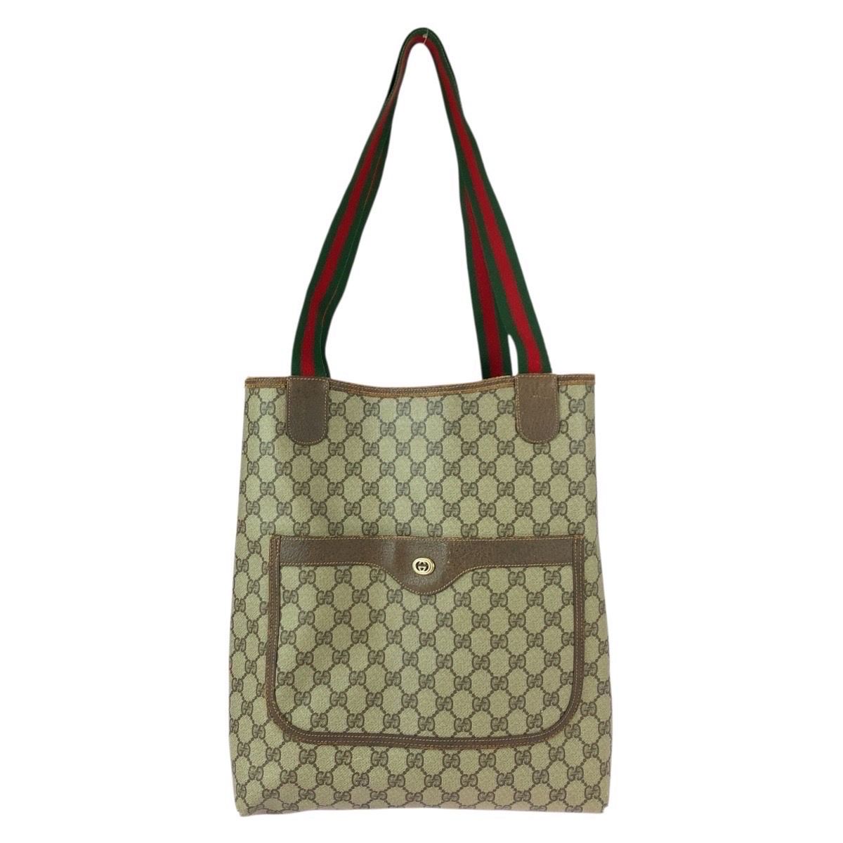 GUCCI グッチ ヴィンテージ オールドグッチ シェリーライン ベージュ
