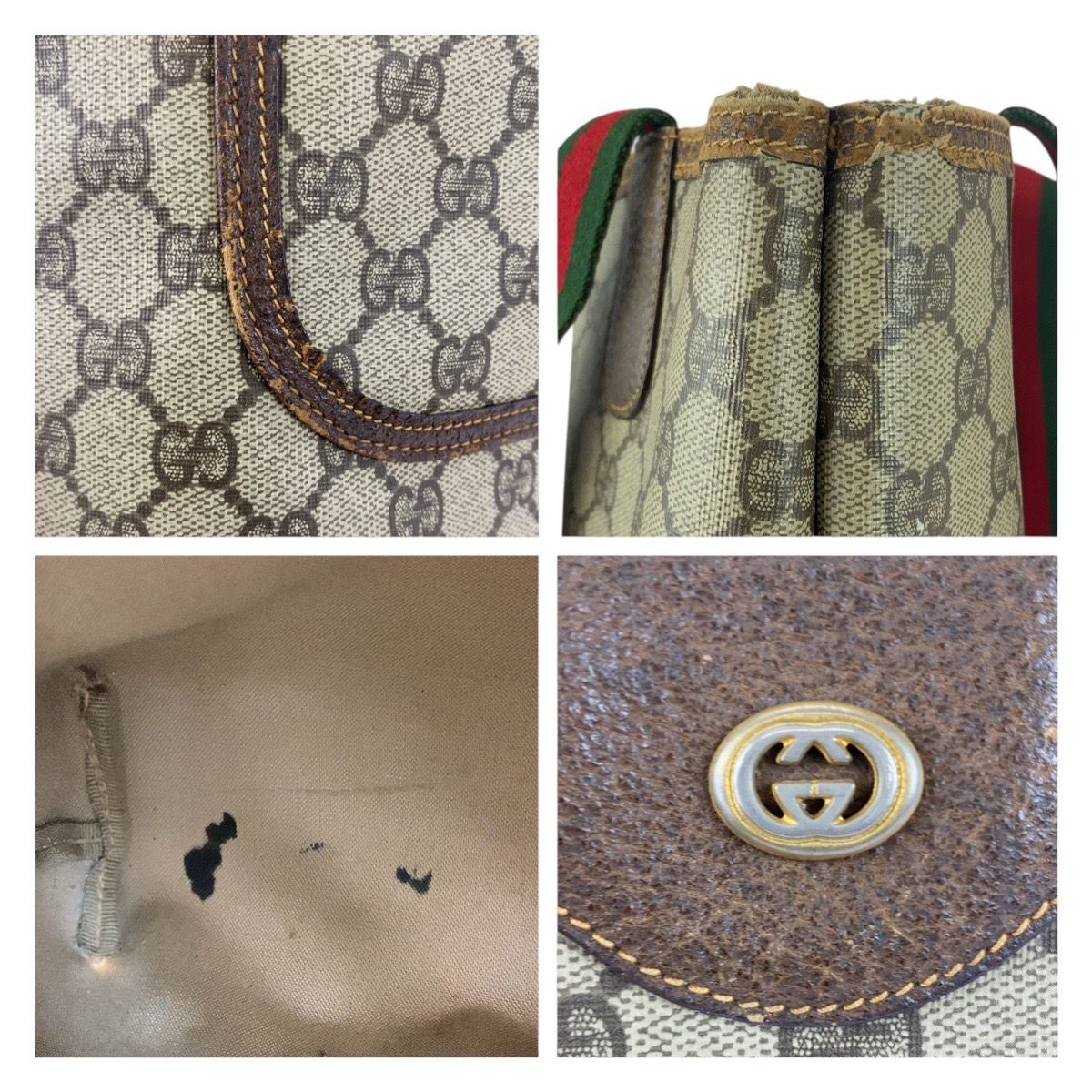 GUCCI グッチ ヴィンテージ オールドグッチ シェリーライン ベージュ