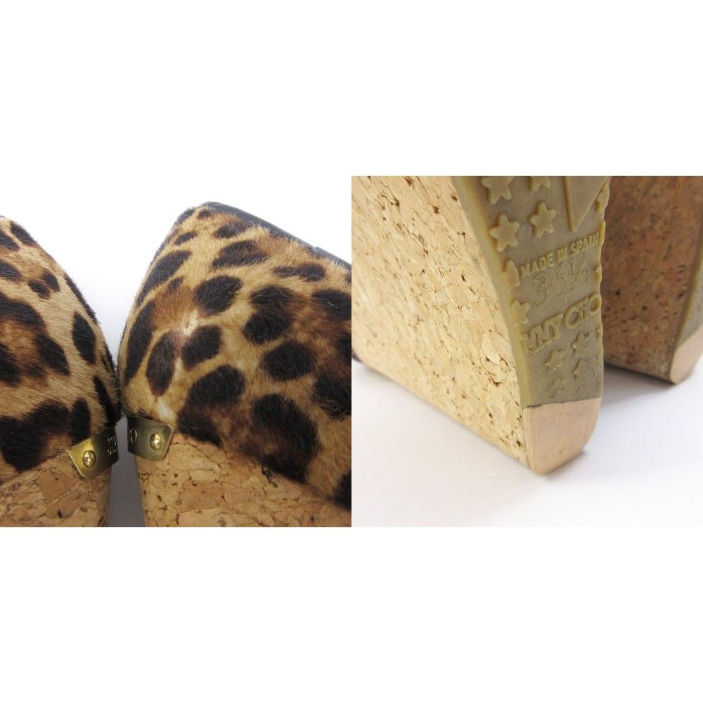 ジミーチュウ JIMMY CHOO パンプス ハラコレザー レオパード柄 切替