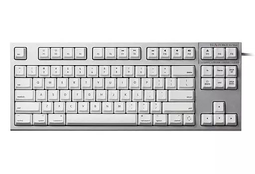 [Used] MacmacOS X 10.10 or later compatible hard wired mechanical keyboard REALFORCE TKL for Mac US (white) [R2TL-USVM-WH]