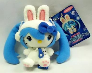 ぬいぐるみマスコット ぬいぐるみバッジ キティ 雪ウサギミク ハローキティ×初音ミク