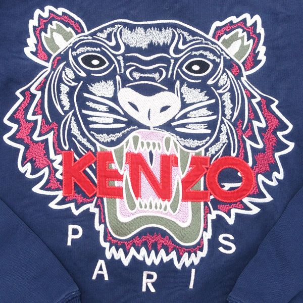KENZO トラ刺繍 スウェット KENZO / ケンゾー ◇スウェット/タイガー/刺繍/ネイビー/サイズXS