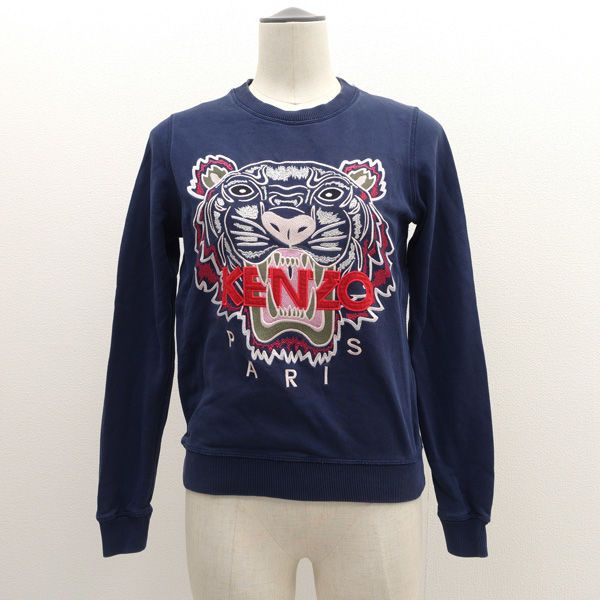 KENZO / ケンゾー ◇スウェット/タイガー/刺繍/ネイビー/サイズXS