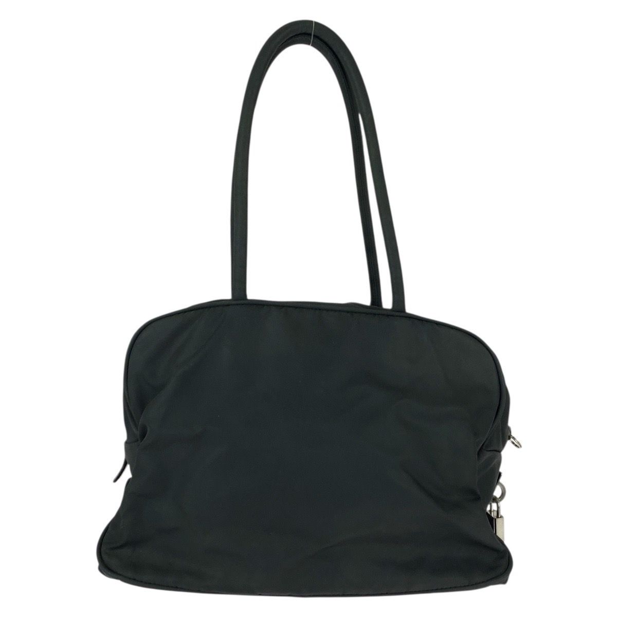 PRADA プラダ テスート 三角ロゴプレート ブラック 黒 シルバー金具