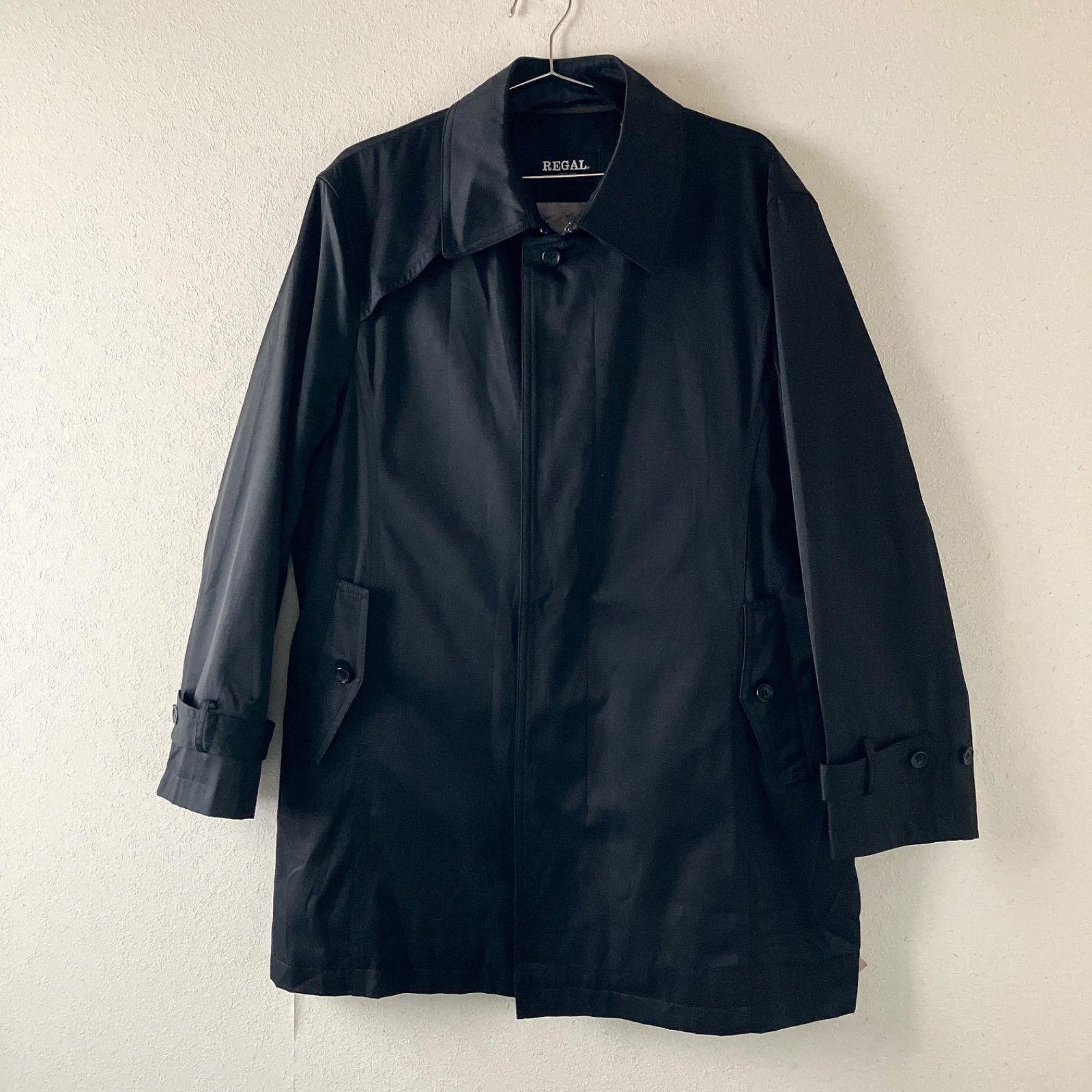 REGAL ステンカラーコート L 黒 中綿ライナー付き SOLotex使用 裏