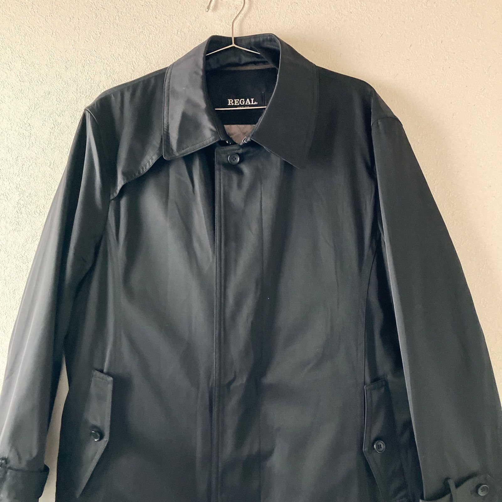 REGAL ステンカラーコート L 黒 中綿ライナー付き SOLotex使用 裏