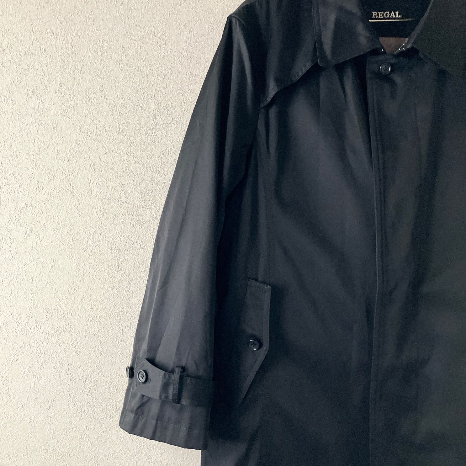 REGAL ステンカラーコート L 黒 中綿ライナー付き SOLotex使用 裏