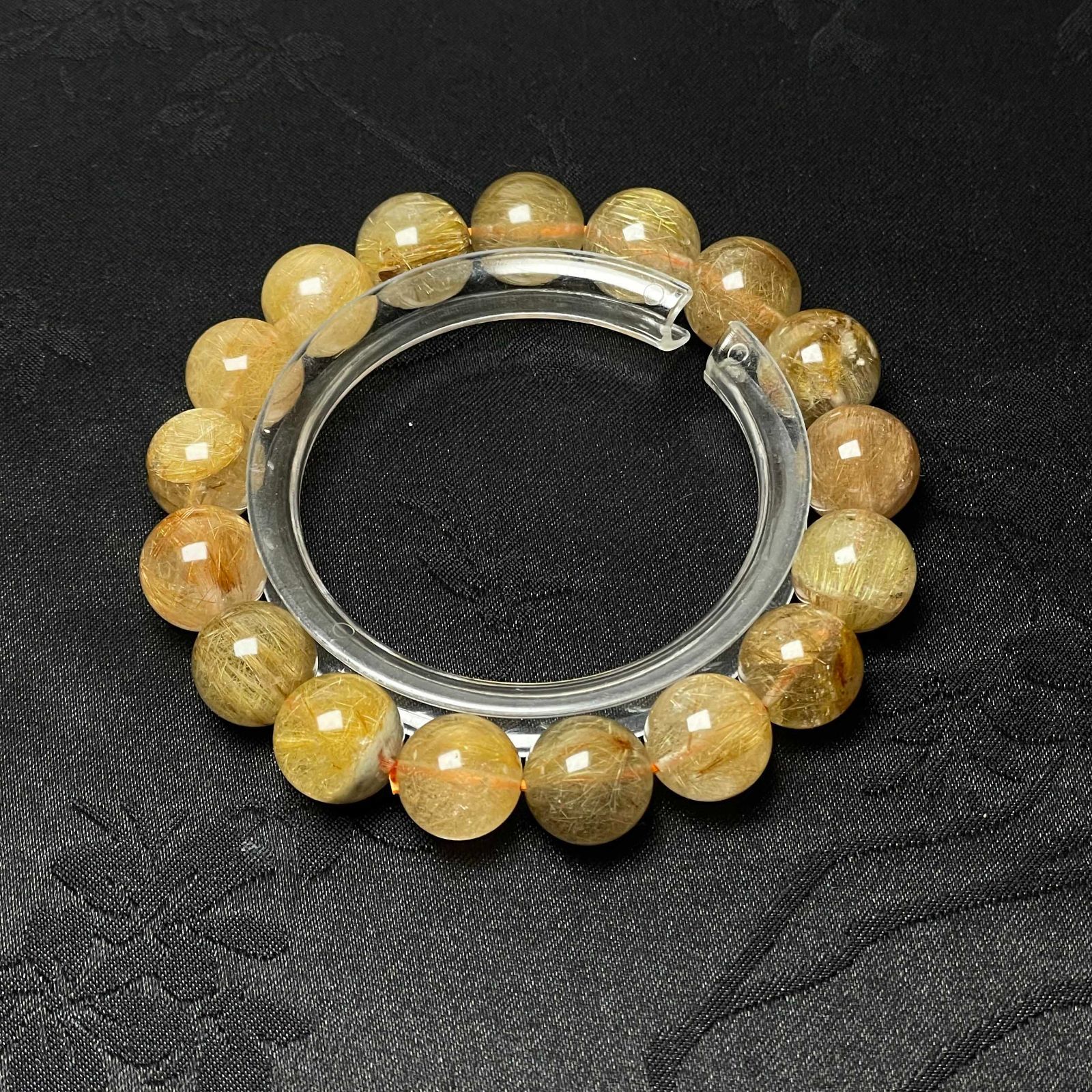 天然石☆【40Aビーナスルチルクォーツ】☆ブレスレット 天然石 金運 12