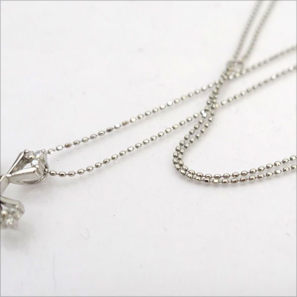 ◇Pt900/850 クロス ネックレス ダイヤ 0.12ct 【ネックレス 