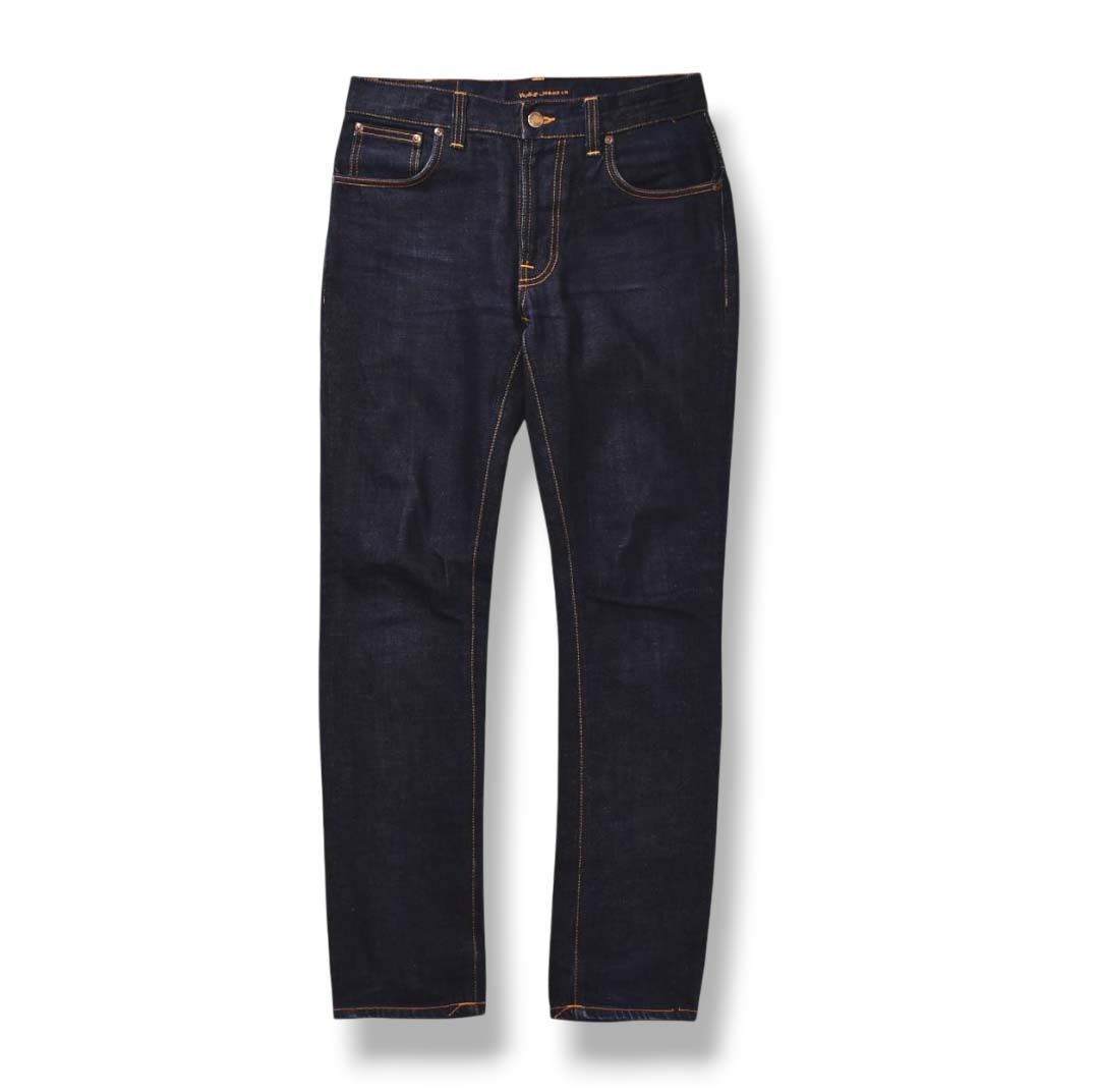 Nudie JeansTHIN FINN DRY YOKE EMBO W30美品　濃紺ヌーディージーンズ 美品】 イタリア製 ヌーディージーンズ NUDIE JEANS THIN FINN DRY