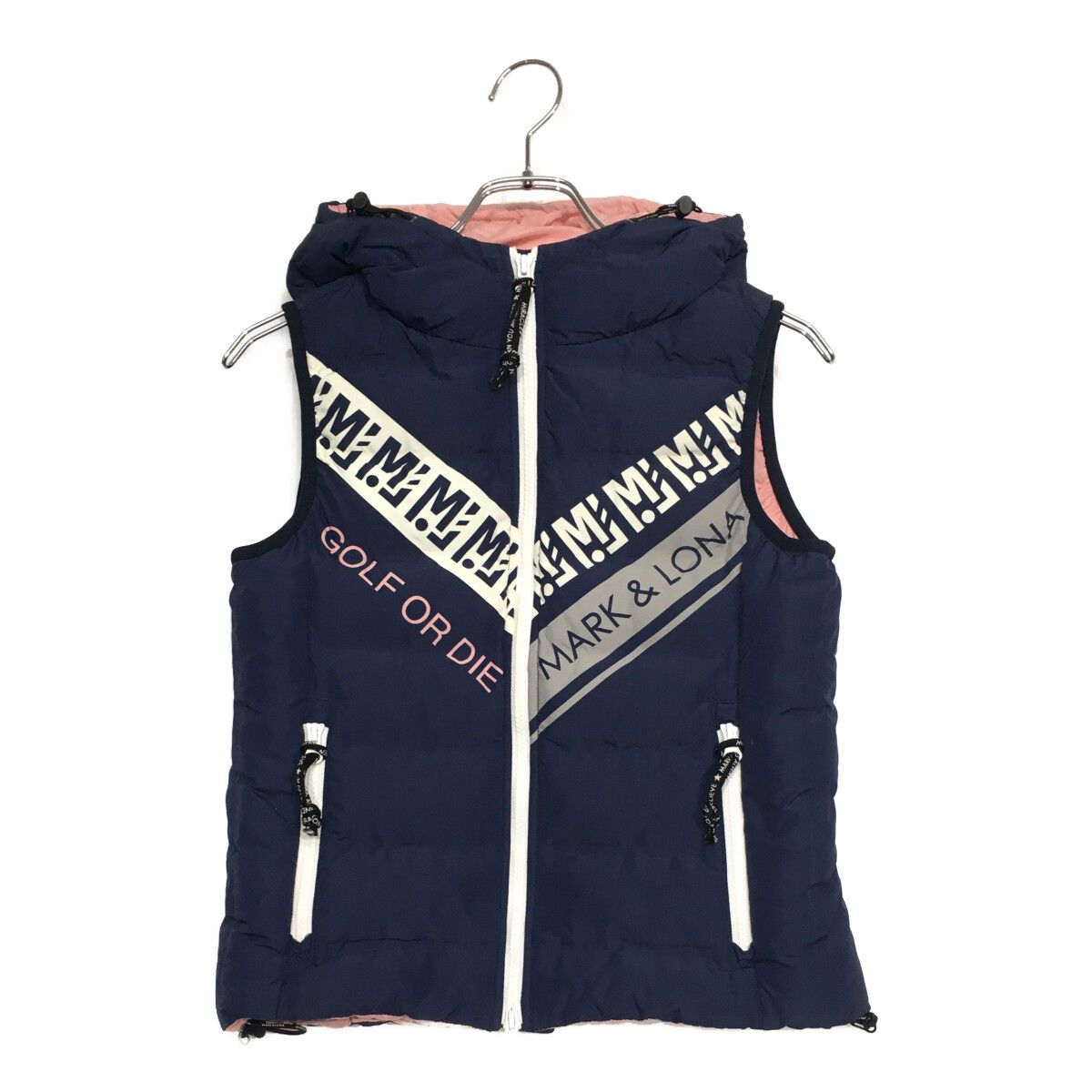 中古 レディース マークアンドロナ MARK&LONA ダウンベスト 36(S) 青系