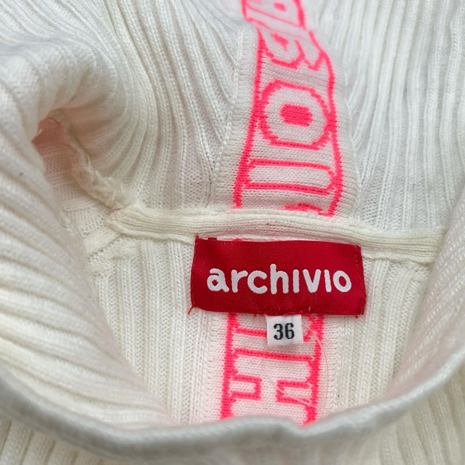中古 レディース アルチビオ archivio ニット 36(S) 白 ホワイト 長袖