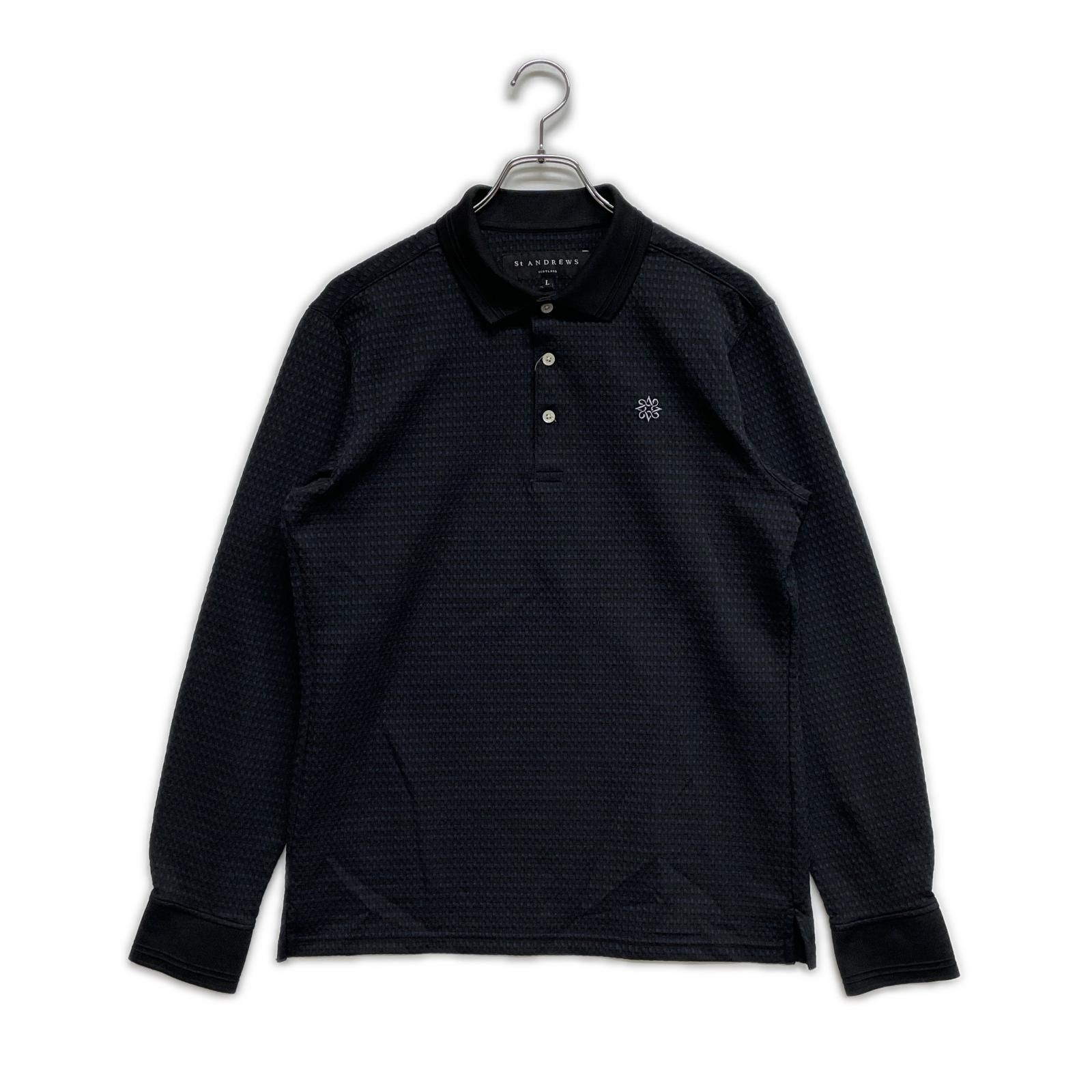 中古 メンズ セントアンドリュース StANDREWS 長袖ポロシャツ L 黒系