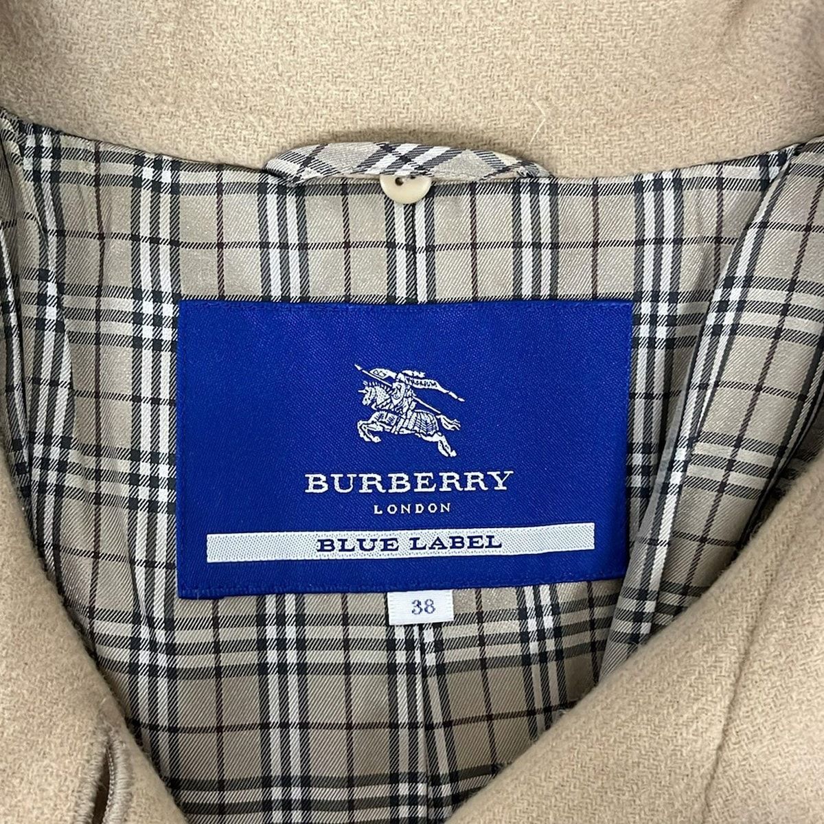値下げ レアBURBERRY 美品BLUE LABEL 38 バーバリー Burberry Blue Label(バーバリーブルーレーベル) コート サイズ38 M