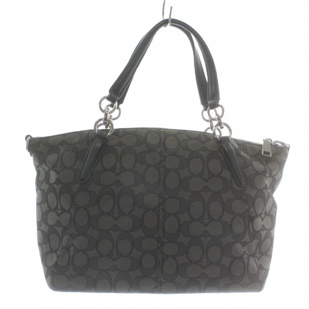 美品COACHブラック ショルダーバッグ コーチ COACH トートバッグ ショルダー 2WAY キャンバス レザー