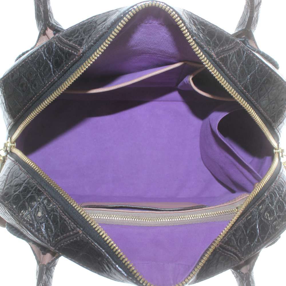 チビナイル CIVINILE ミニ ボストン ハンド バッグ クロコダイル