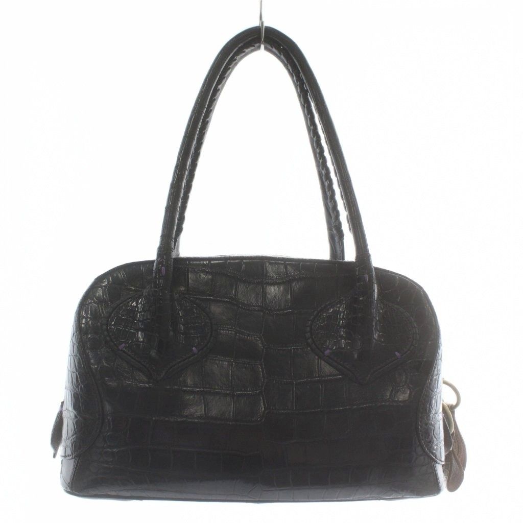 チビナイル CIVINILE ミニ ボストン ハンド バッグ クロコダイル