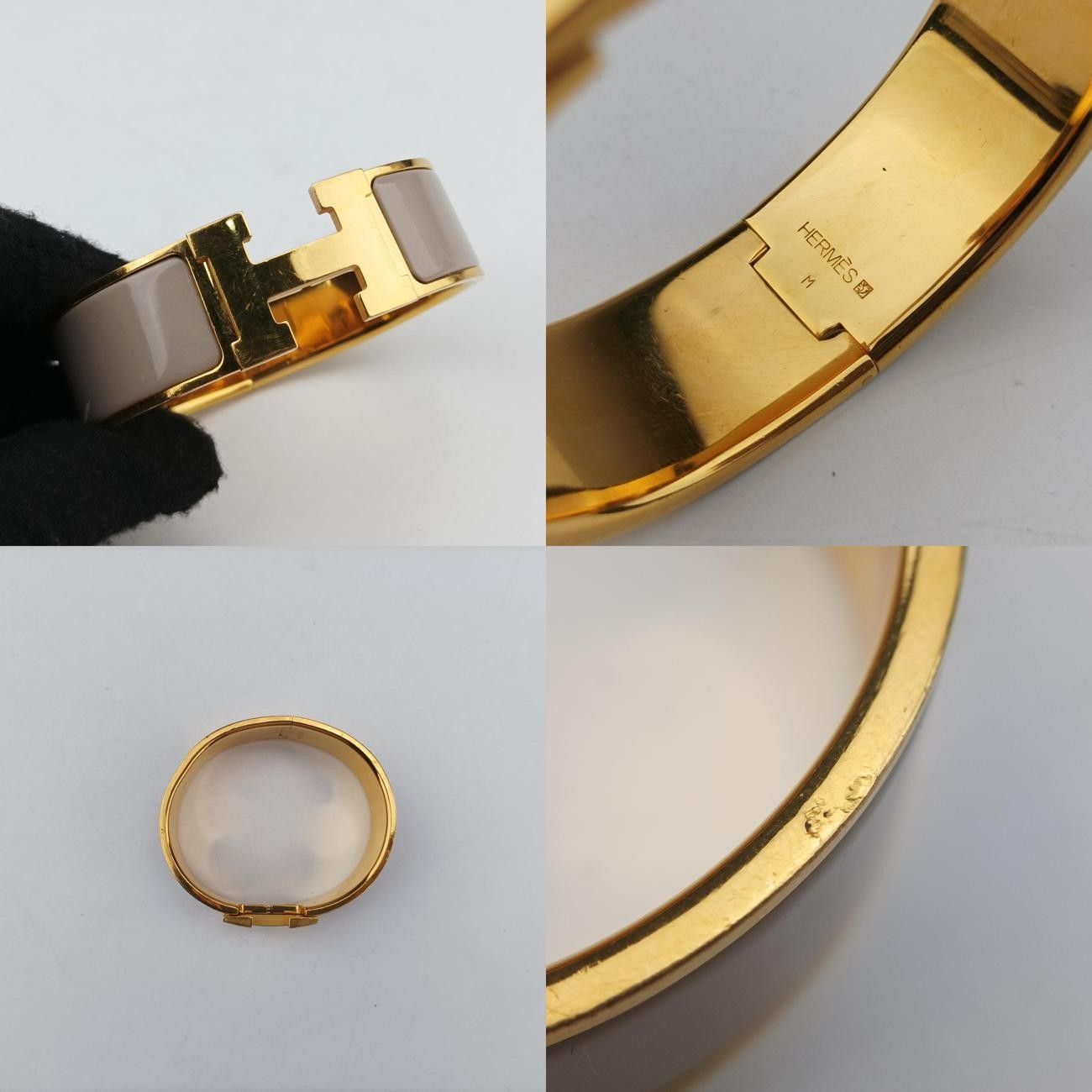 エルメスHermesクリッククラック グレー×ゴールド GP M - メルカリ