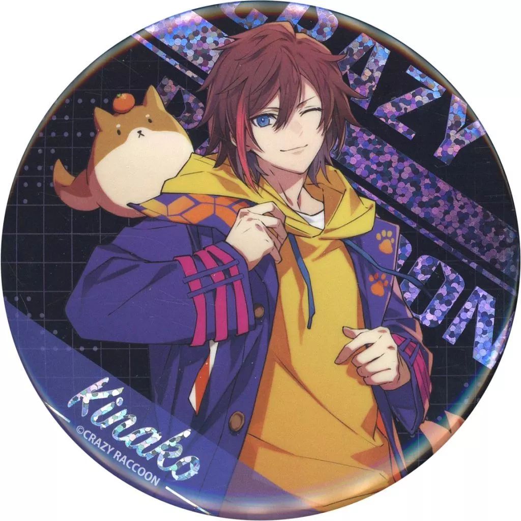 中古】バッジ・ピンズ きなこ(等身) Crazy Raccoonホログラム缶バッジ