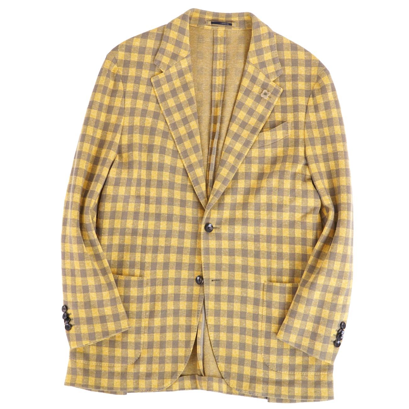 美品 ラルディーニ LARDINI ジャケット テーラード チェック コットン