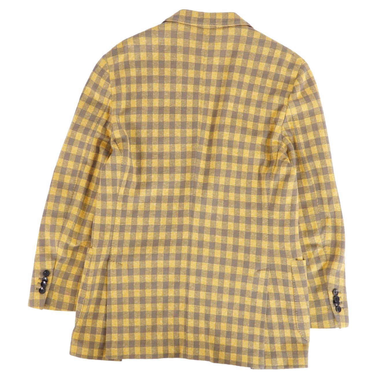 美品 ラルディーニ LARDINI ジャケット テーラード チェック コットン