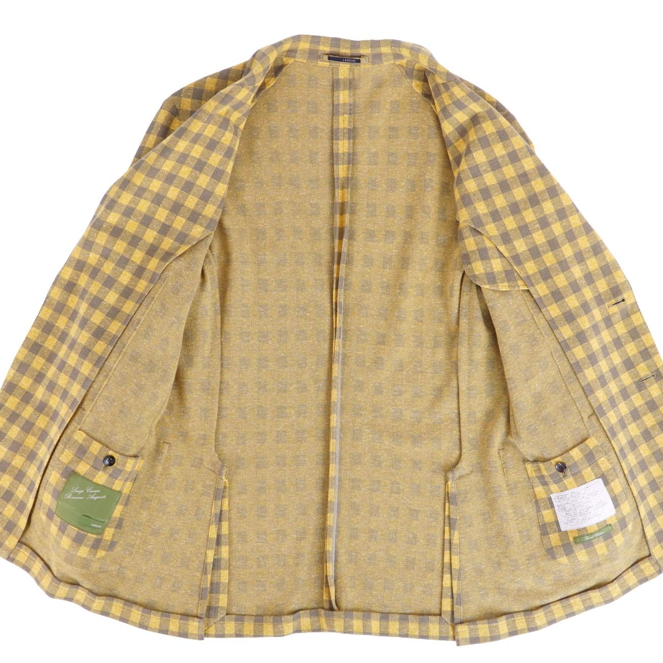 美品 ラルディーニ LARDINI ジャケット テーラード チェック コットン
