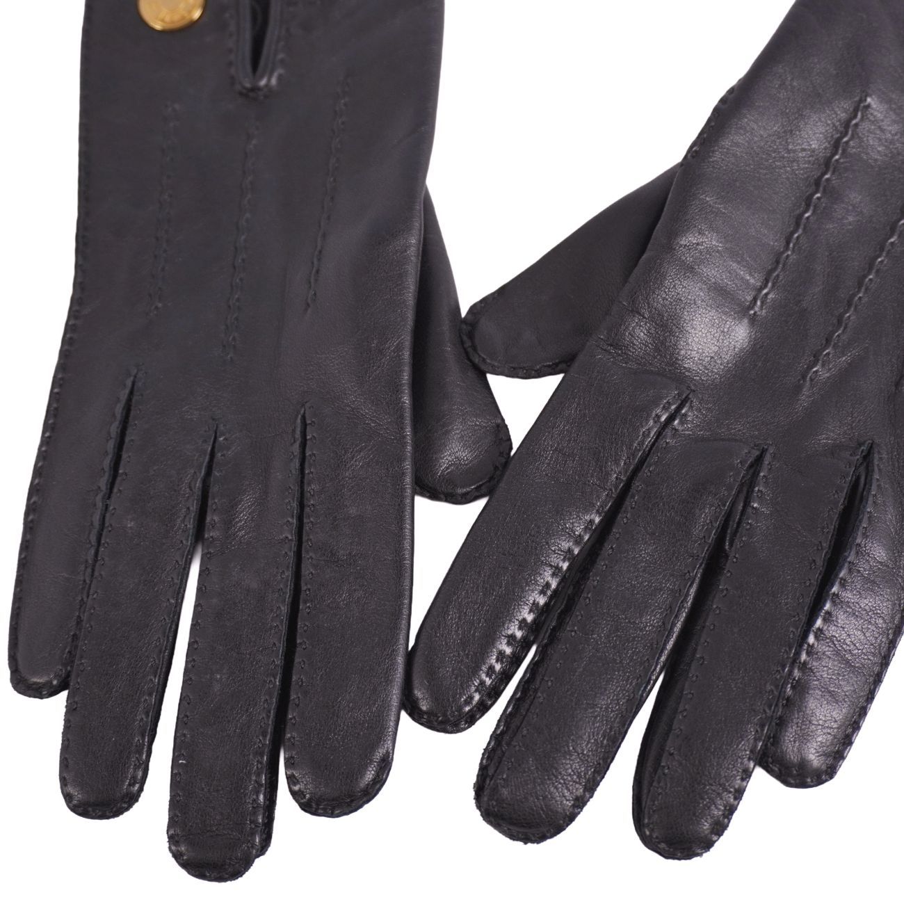 極美品 エルメス HERMES 手袋 グローブ セリエボタン ラムレザー