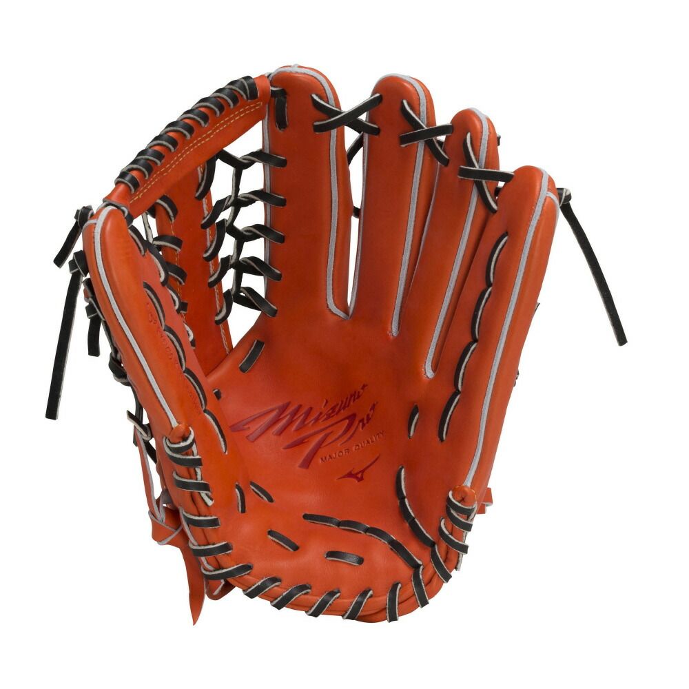 硬式野球グローブ オレンジレザー ミズノ 野球 硬式 外野手用 グローブ ミズノプロ 限定皮革シリーズ プ