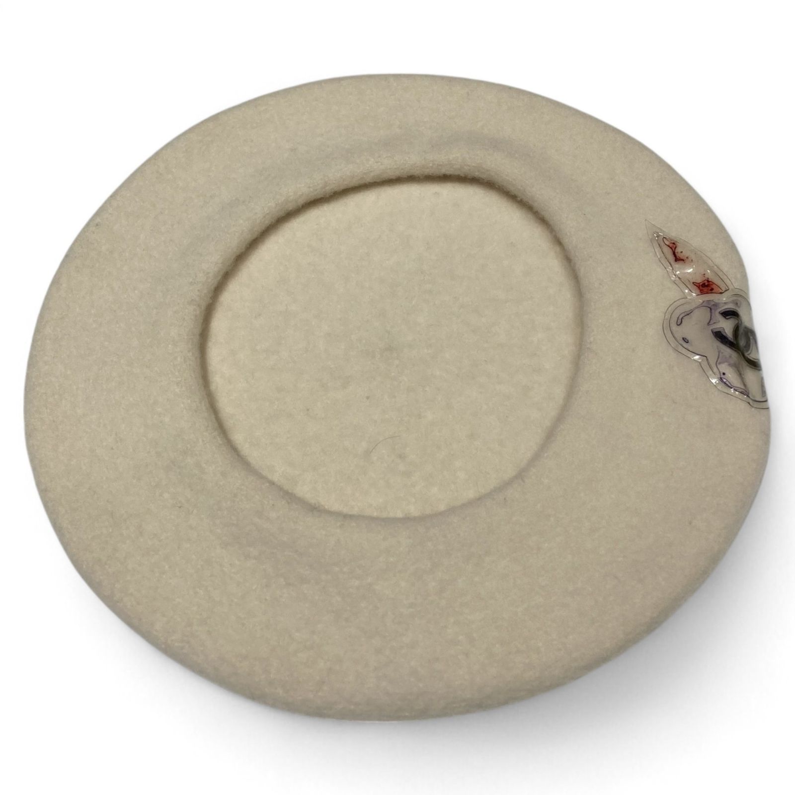 CHANEL シャネル ベレー帽　ココマーク　カメリア　ヴィンテージ　アイボリー CHANEL シャネル ベレー帽 ココマーク カメリア ヴィンテージ アイボリー