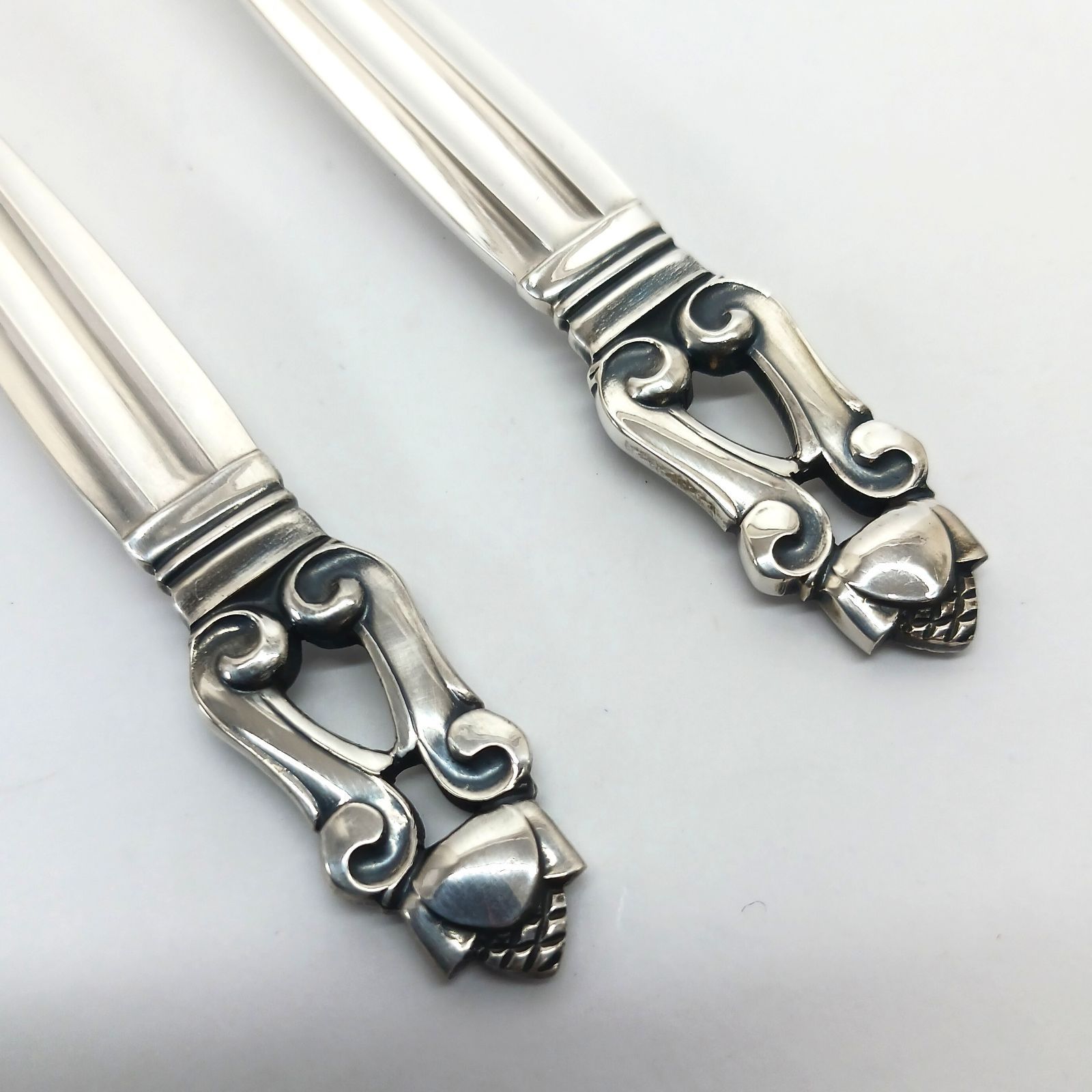 ジョージジェンセンAcornディナーフォーク②シルバーフォーク\北欧アンティーク ジョージ・ジェンセン「“Acorn” サラダフォーク 長さ16.7cm