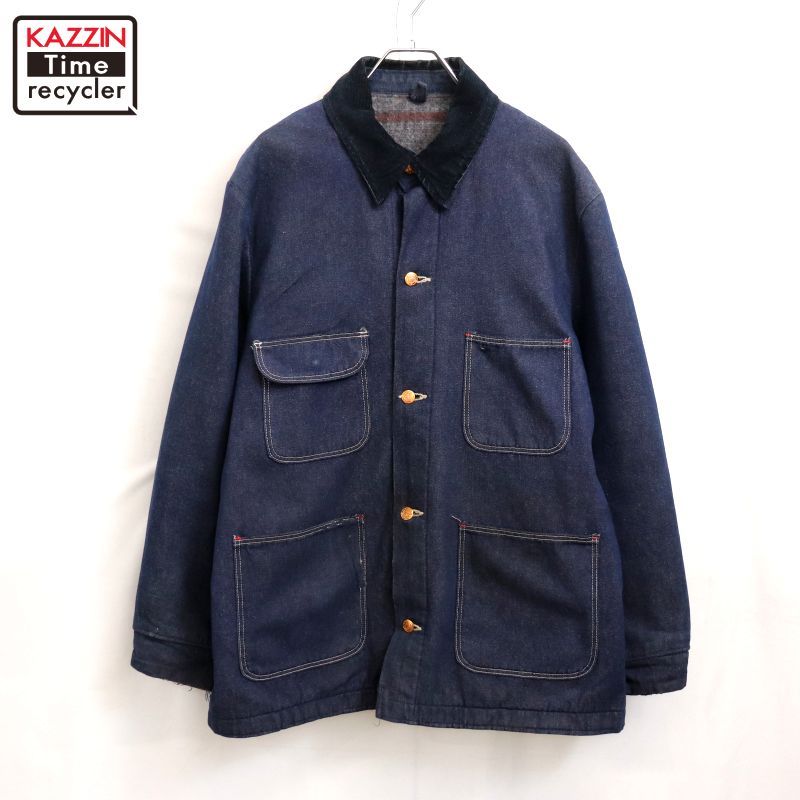 【vintage】 60s~70s ブランケット デニム カバーオール 36 60's Sears Lined Denim Coverall Jacket 60年代 シアーズ デニム