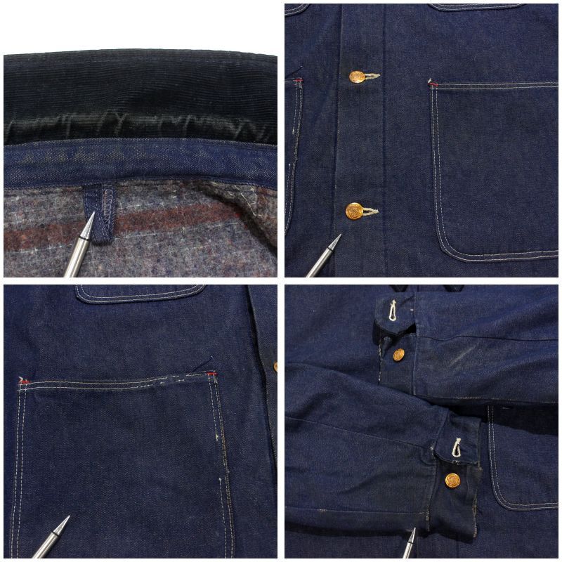 70s Wrangler デニムカバーオール XL A601 裏地ブランケット 70s Wrangler デニムカバーオール XL A601 裏地ブランケット 70s
