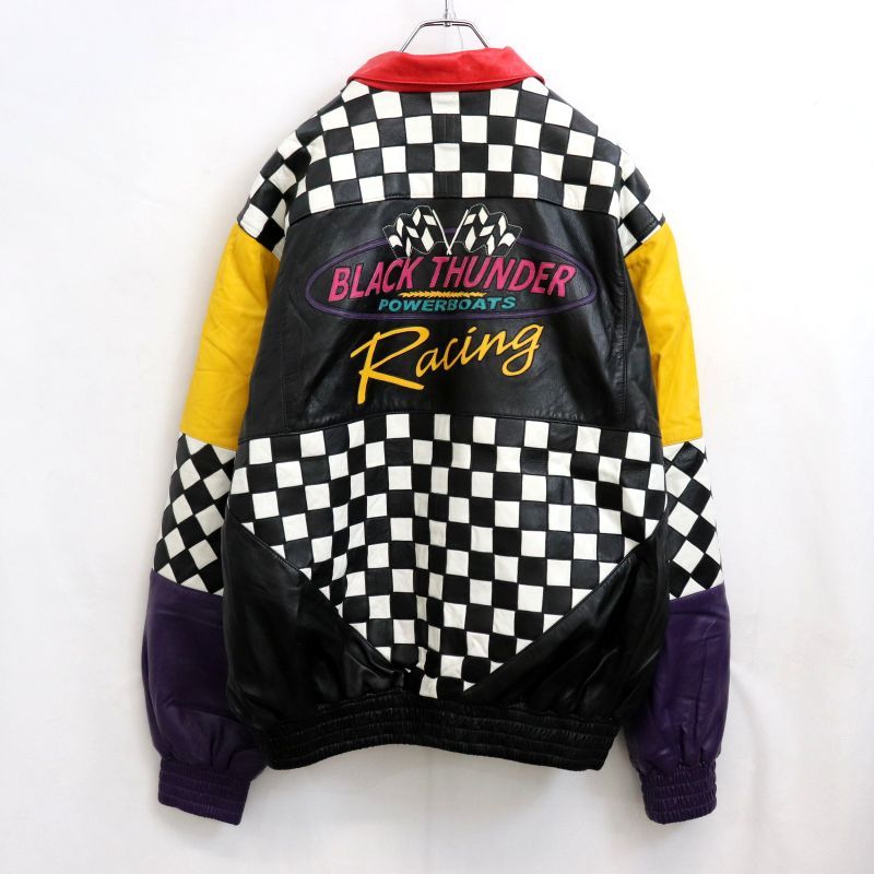 90s vintage レーシング レザージャケット メンズ 表記XXLサイズ