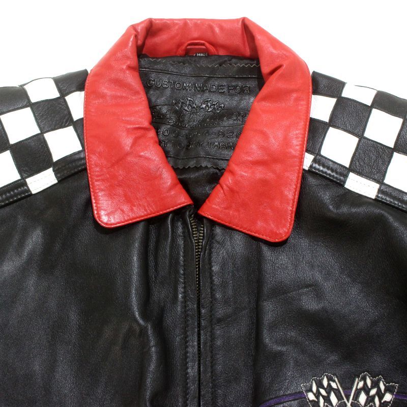 90s vintage レーシング レザージャケット メンズ 表記XXLサイズ