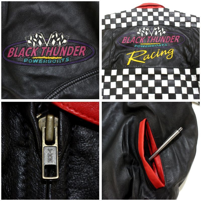 90s vintage レーシング レザージャケット メンズ 表記XXLサイズ