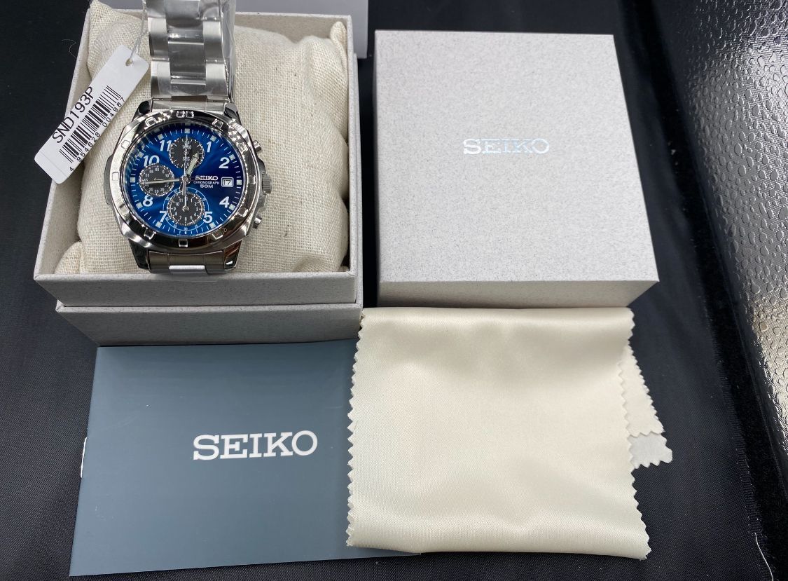 SEIKO SND193セイコー クロノグラフ メンズ 腕時計 クォーツ ブルー