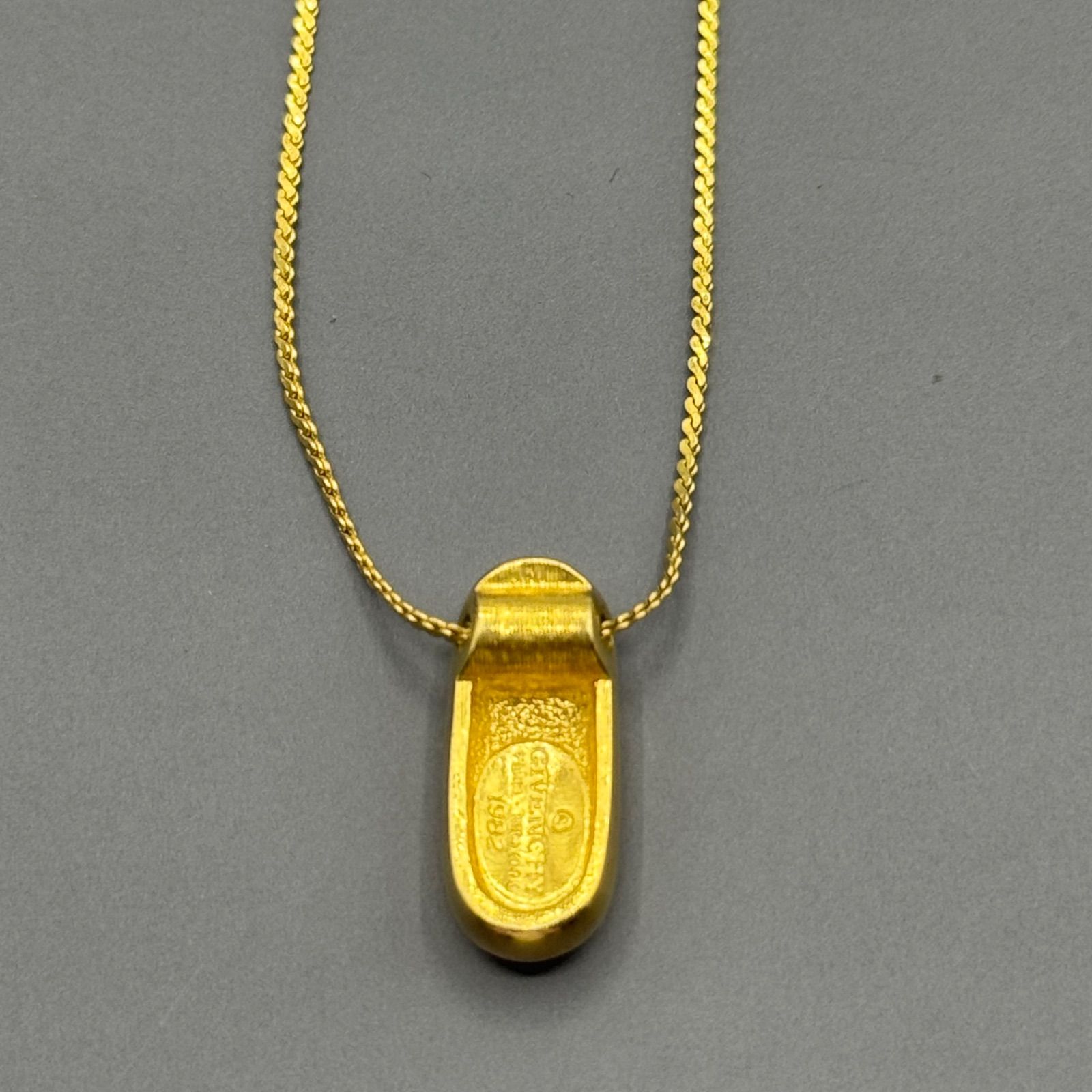 美品 Givenchy G logo rhinestone gold necklace vintage ジバンシー G