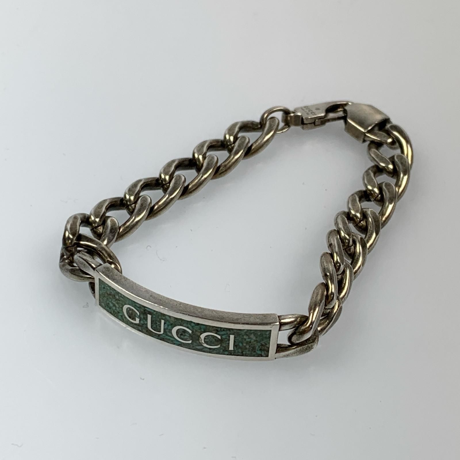 姫路東店】 中古 GUCCI | グッチ ブレスレット エナメルロゴプレート