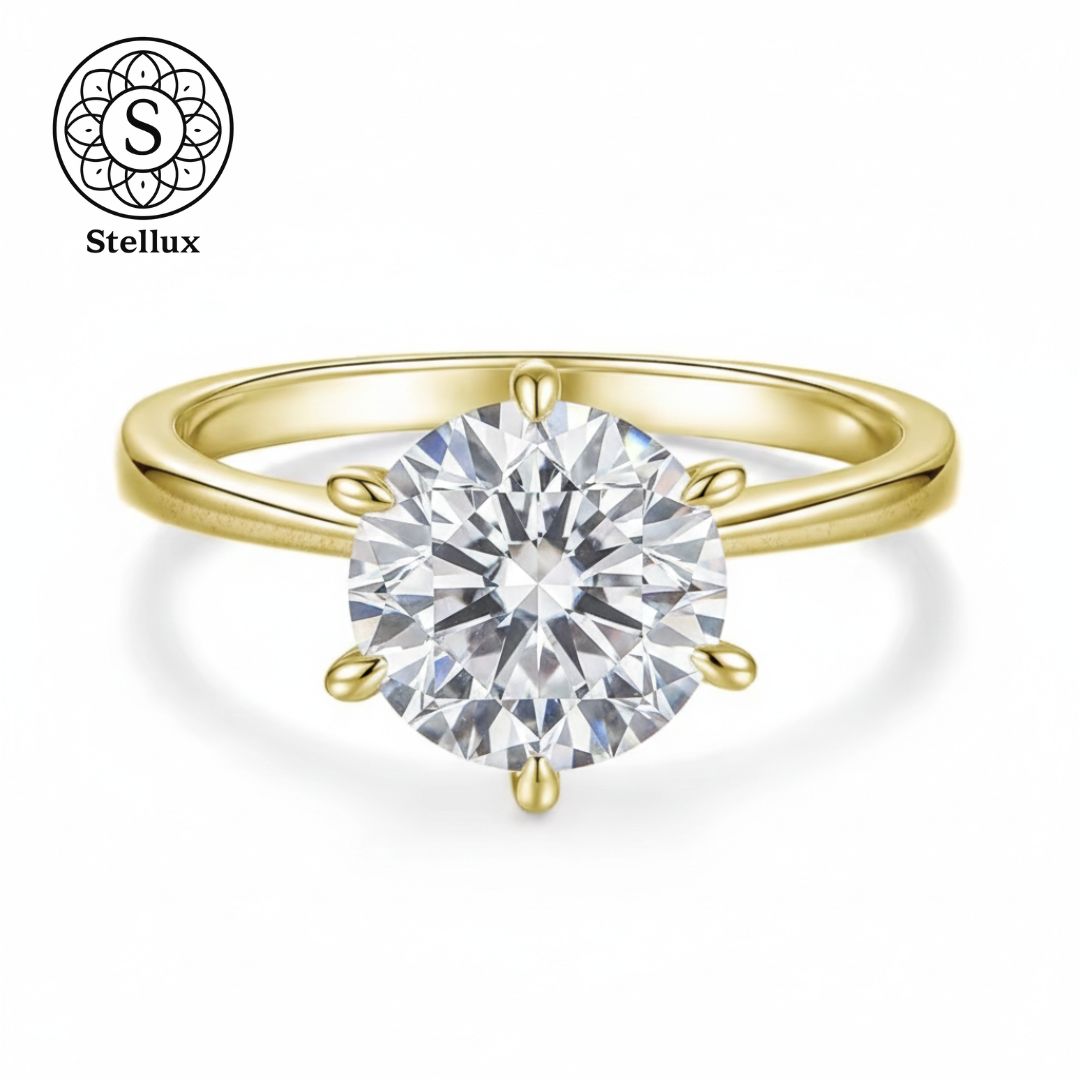 14kGFが奏でる一生モノの品格】3.0ctモアサナイトリング/大粒9mm/14k