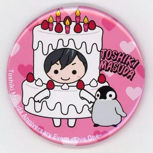 中古】バッジ・ピンズ 増田俊樹 としお缶バッジ(ピンク) 「増田俊樹