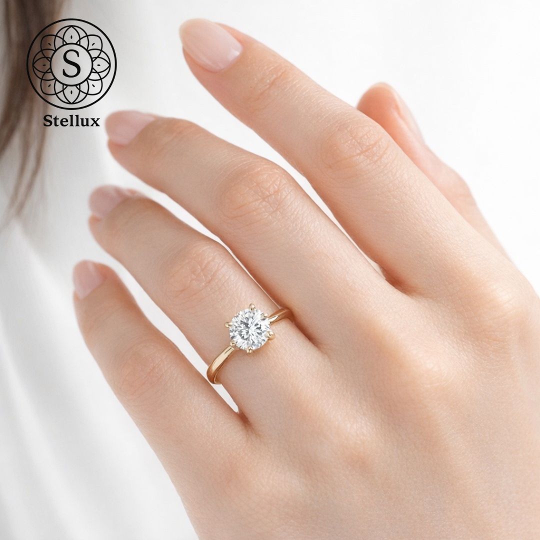 14kGFが奏でる一生モノの品格】3.0ctモアサナイトリング/大粒9mm/14k