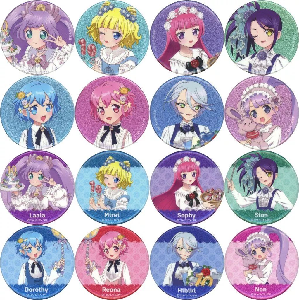 中古】バッジ・ピンズ 全16種セット 「プリパラ10周年 POP UP SHOP in
