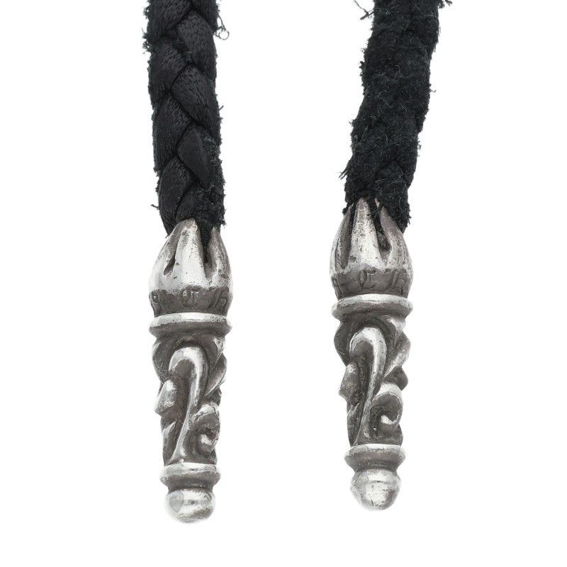 クロムハーツ LEATHER BRAID/スクロールレザーブレード シルバー